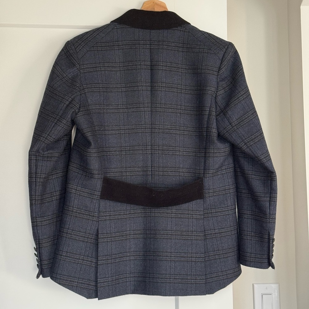 Veronica Beard Gia Dickey Plaid Blazer Size 12 Virgin Wool Made in USA - Picture 8 of 13